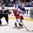 OSTRAVA, CZECH REPUBLIC - MAY 10: Russia's Sergei Plotnikov #16 stickhandles the puck away from Slovakia's Michal Sersen #8 during preliminary round action at the 2015 IIHF Ice Hockey World Championship. (Photo by Richard Wolowicz/HHOF-IIHF Images)

